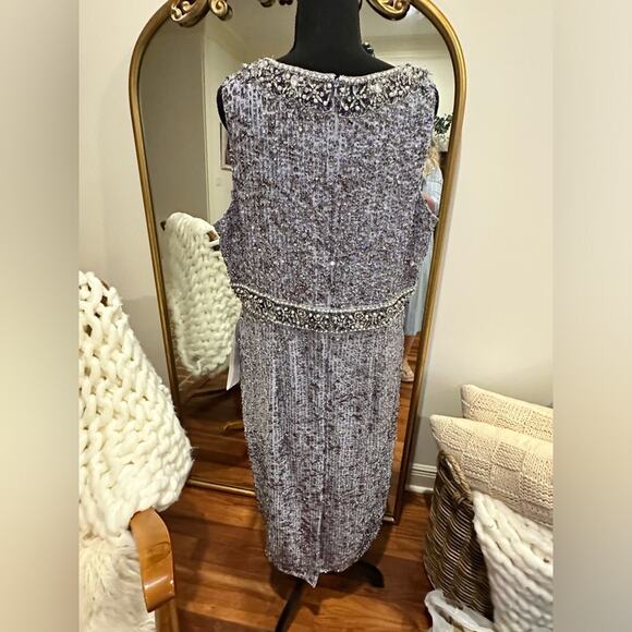 Mac Duggal 10739 - Sleeveless Linear Sequin Cocktail Dress - Picture 3 of 15